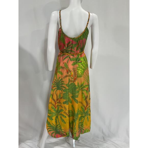 Farm Rio 'Sunrise' Green Scenario Halter Dress Size XS - Picture 3 of 5